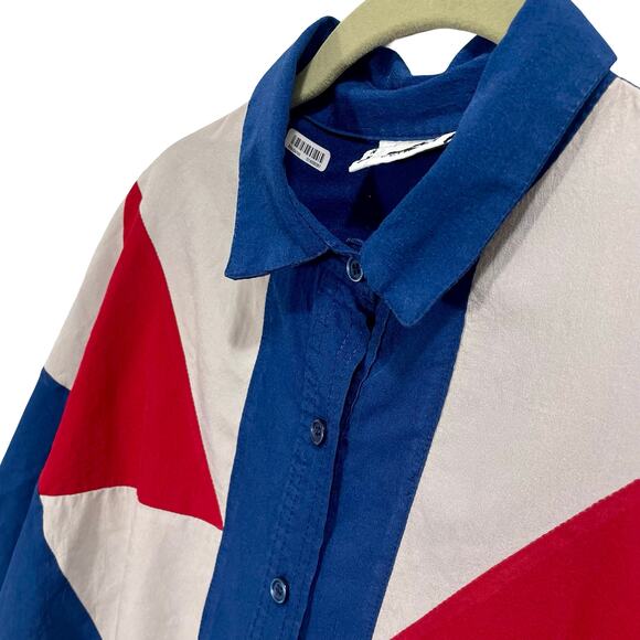 Vintage 90s Western Geometric Batwing Button-Up Top - Size XL - Picture 2 of 10